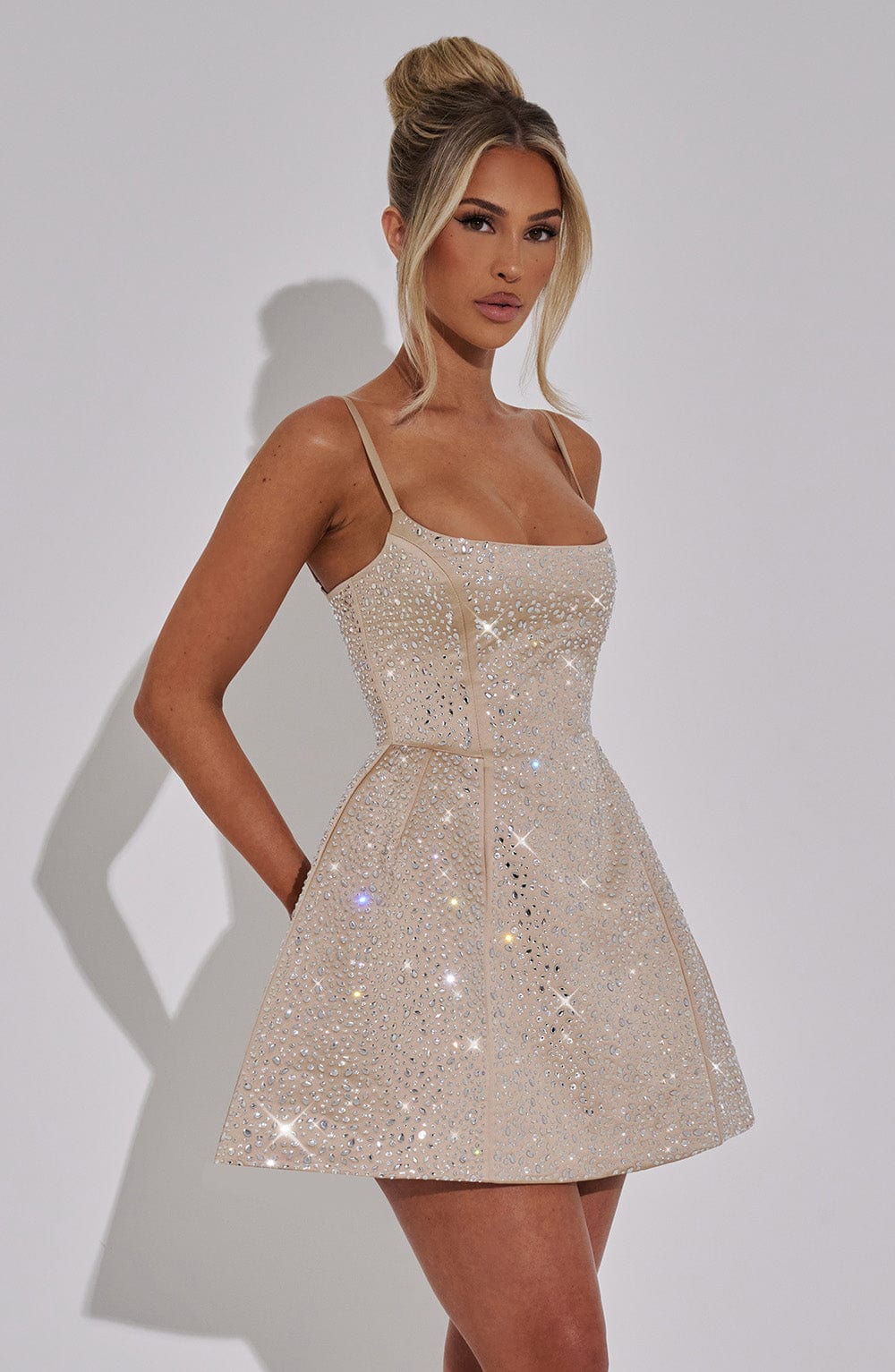 ANGELIQUE MINI DRESS - CHAMPAGNE