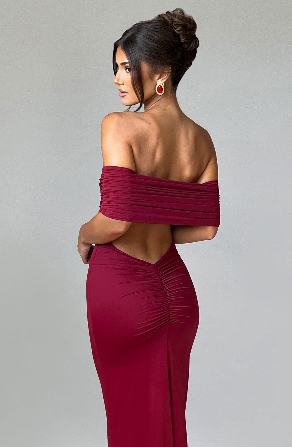 BELINDA MAXI DRESS - BURGUNDY