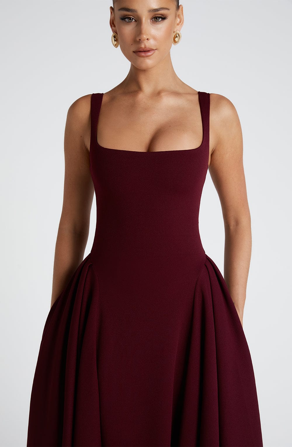 BETTY MIDI DRESS - CHERRY LACQUER