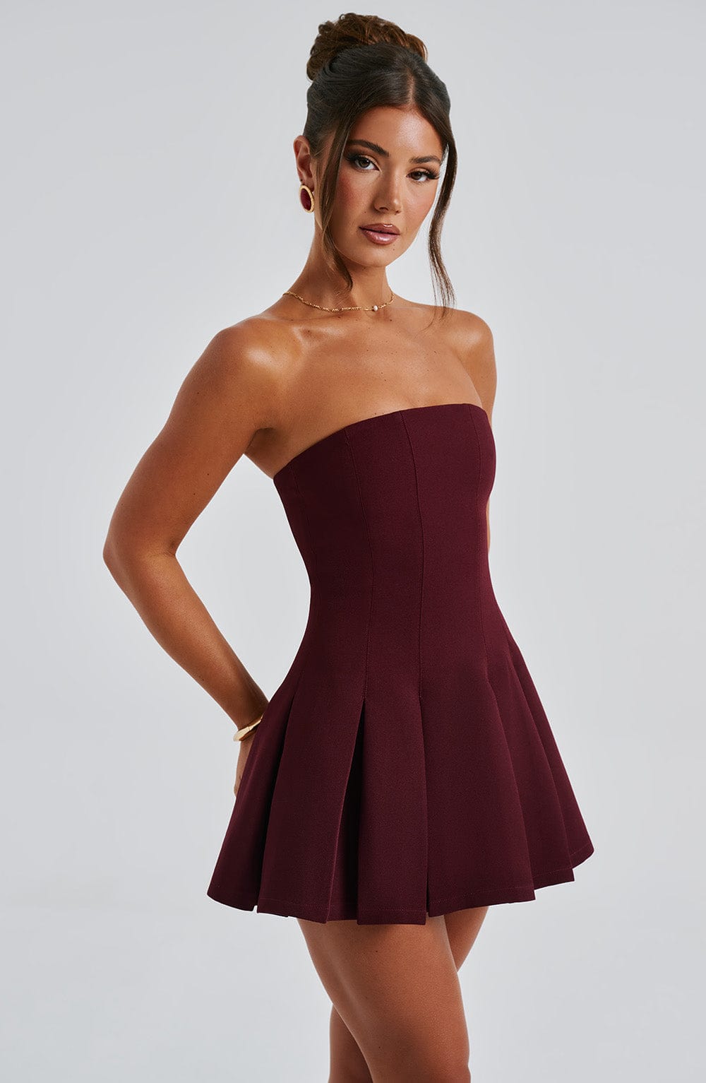 BRYONY MINI DRESS - CHERRY LACQUER