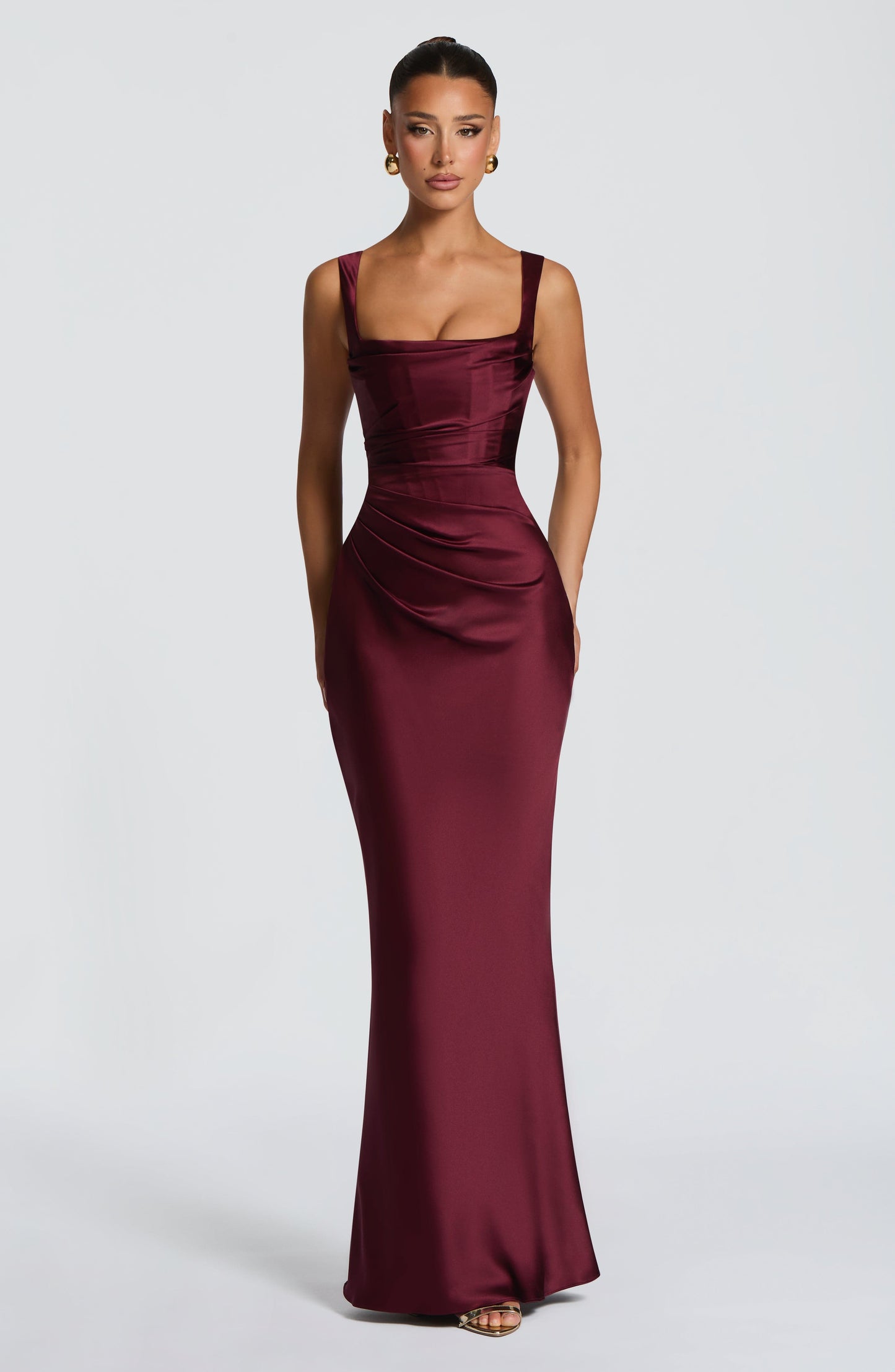 CALANTHE MAXI DRESS - CHERRY LACQUER