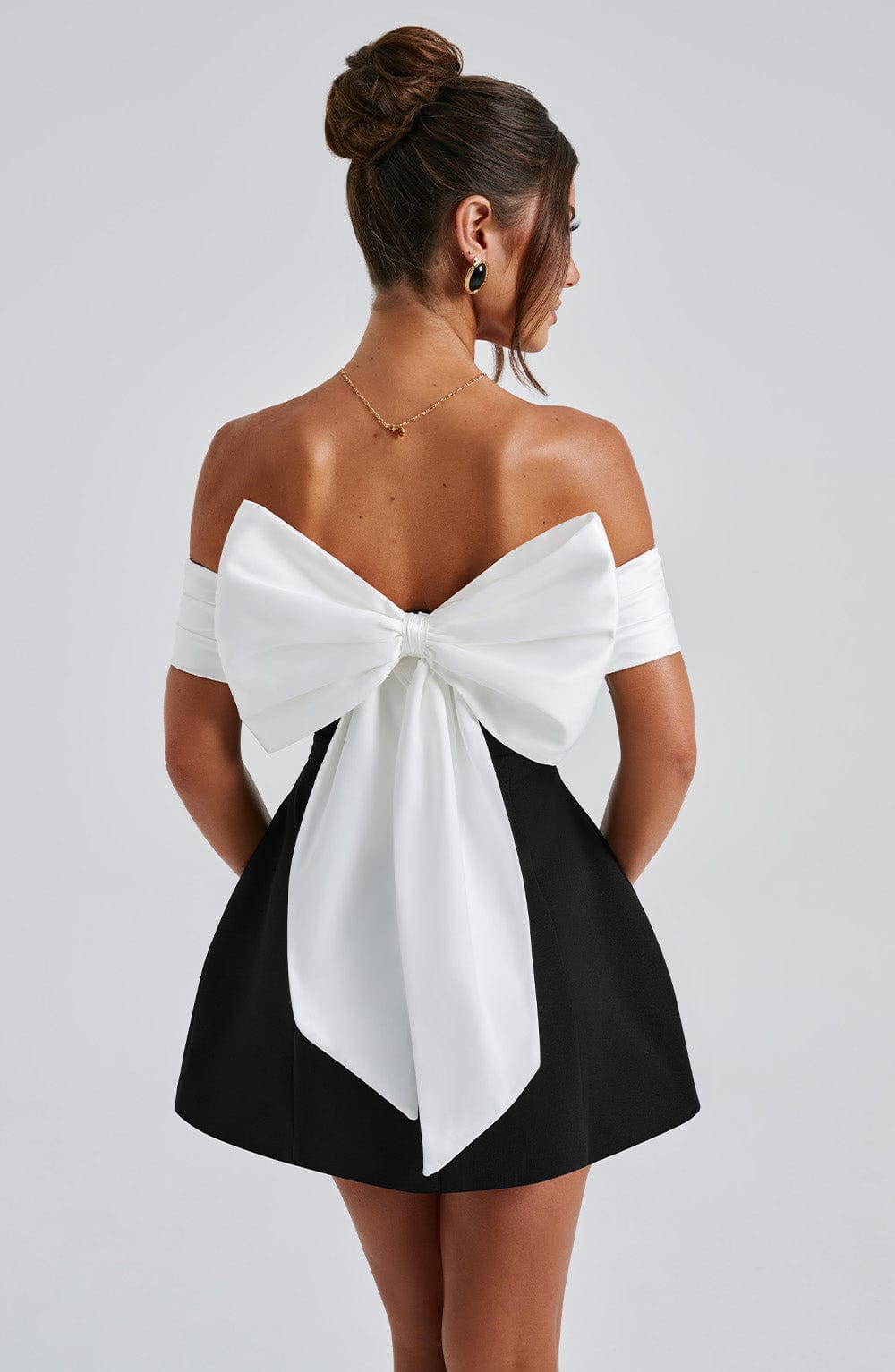 DELTA MINI DRESS - BLACK/WHITE