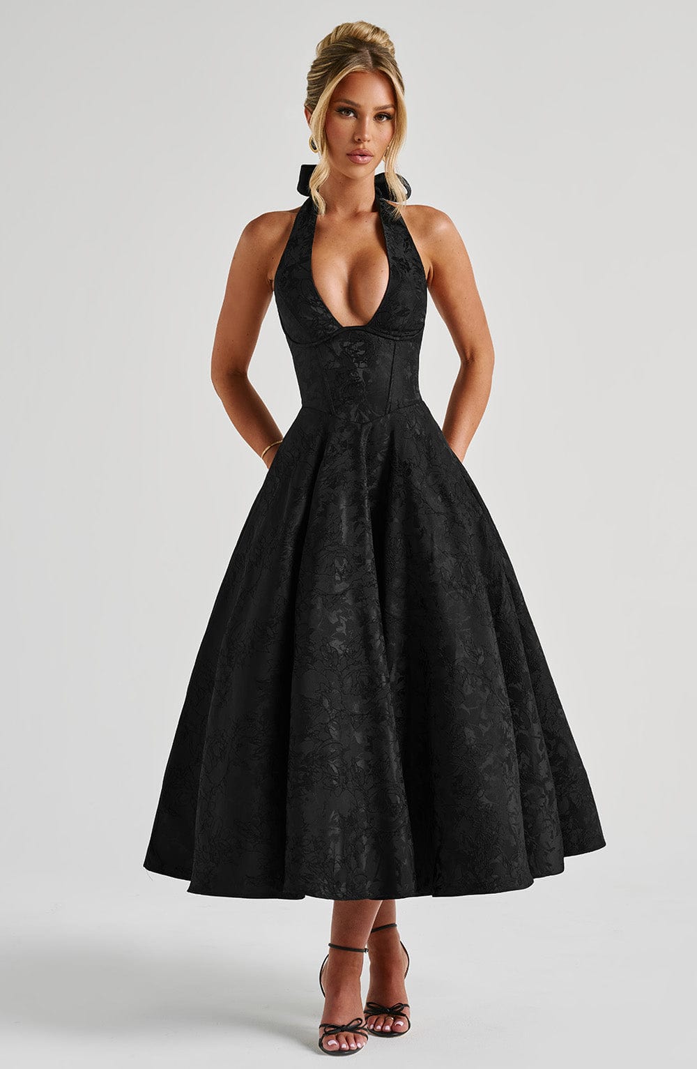 EFFIE MIDI DRESS - BLACK