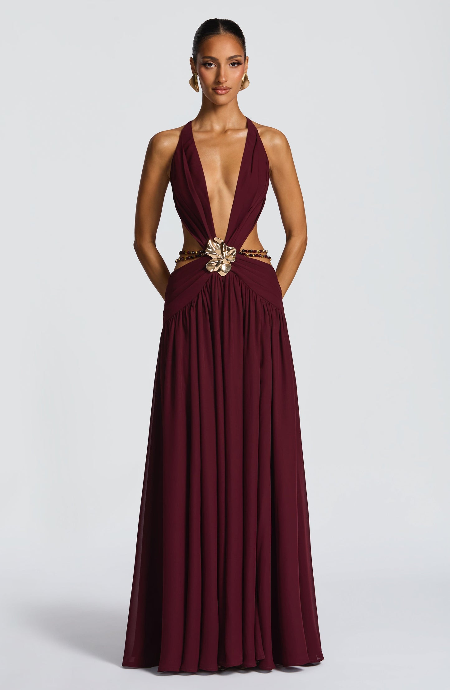 INDIANNA MAXI DRESS - CHERRY LACQUER