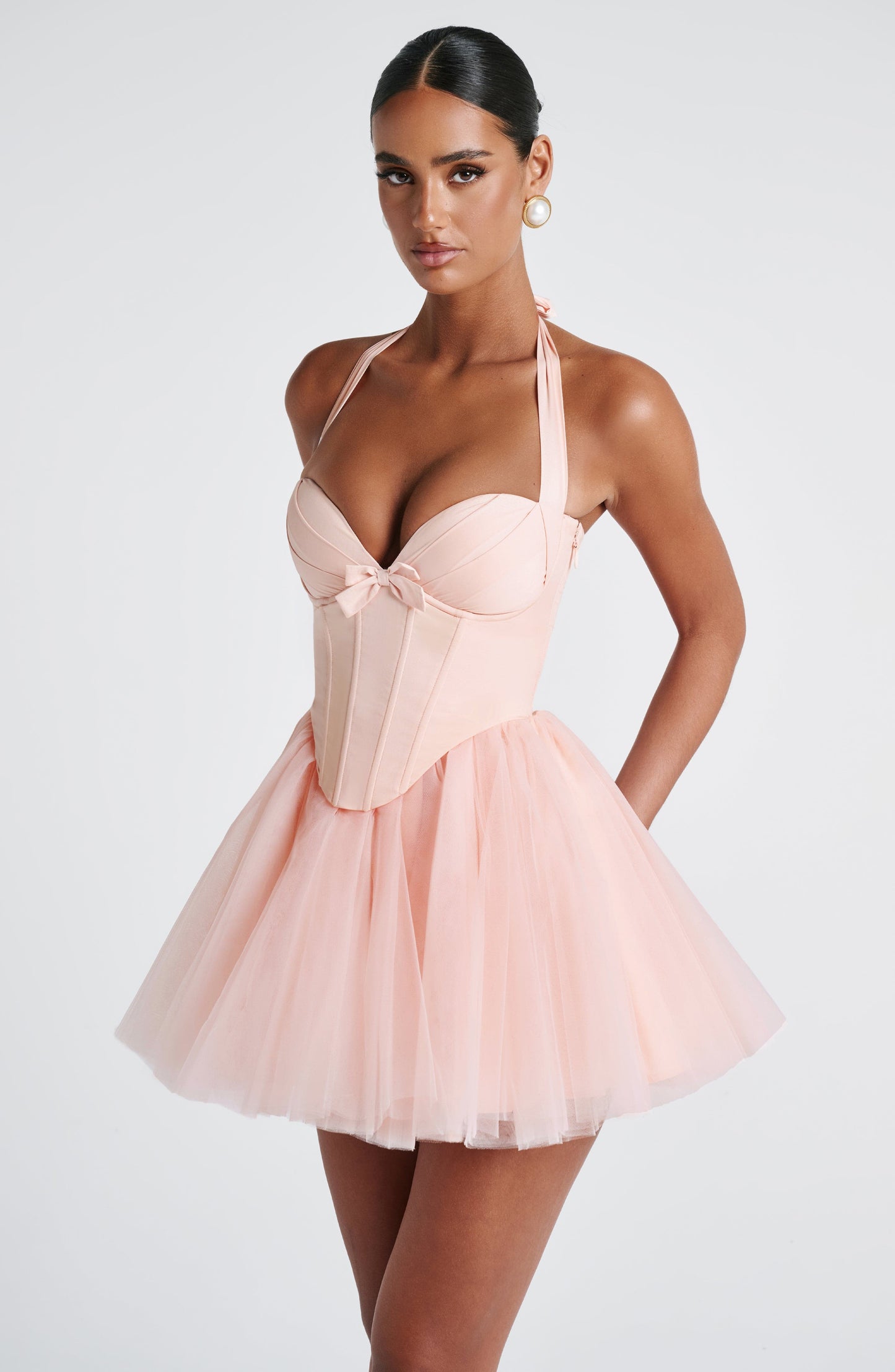 KEELY MINI DRESS - SOFT PEACH