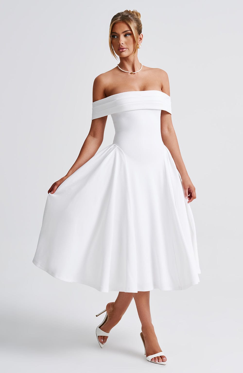MIRANDA MIDI DRESS - IVORY