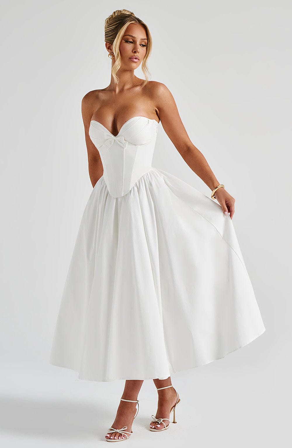 PRIM MIDI DRESS - IVORY