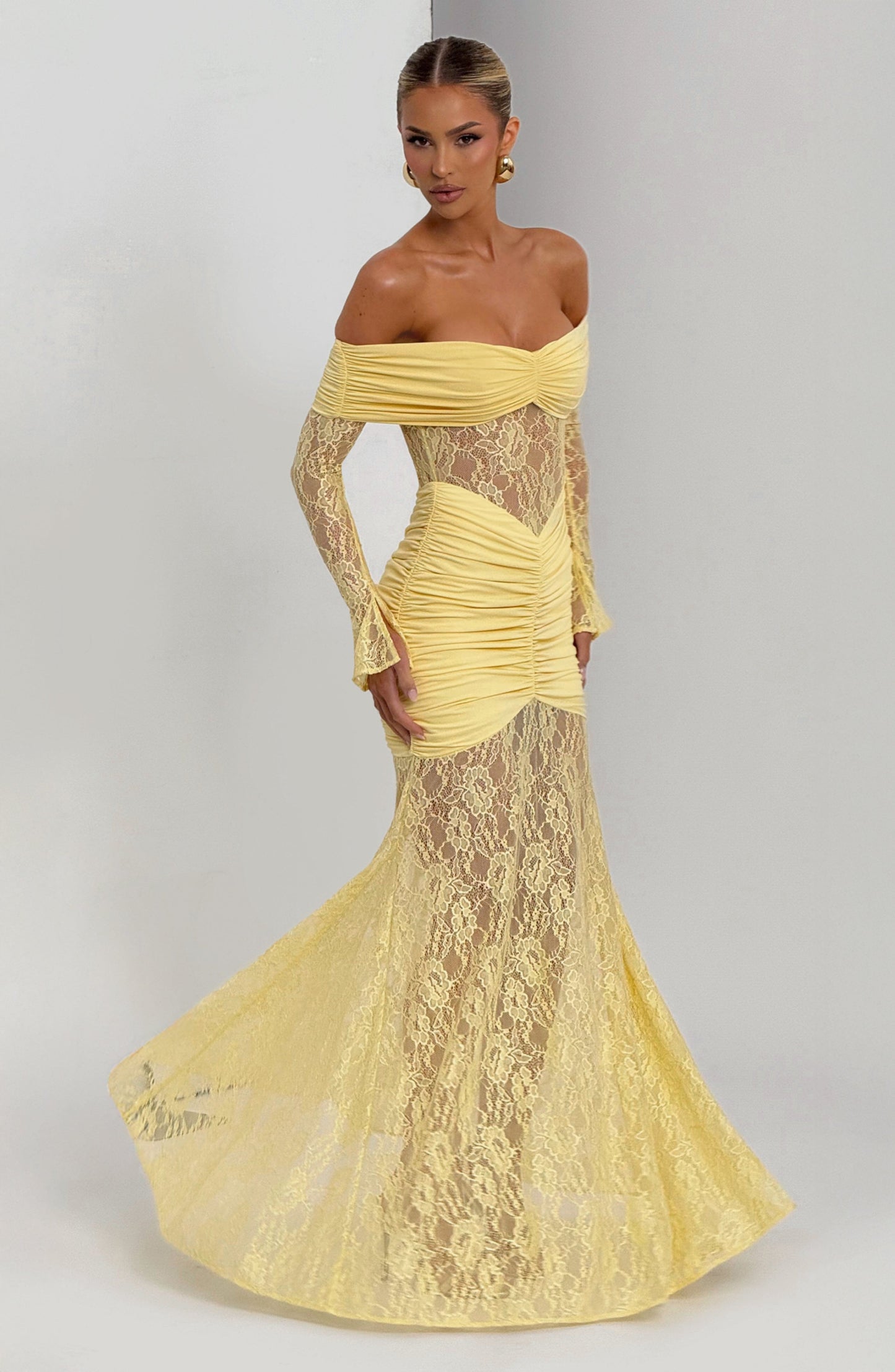 SAULINE MAXI DRESS - LEMON