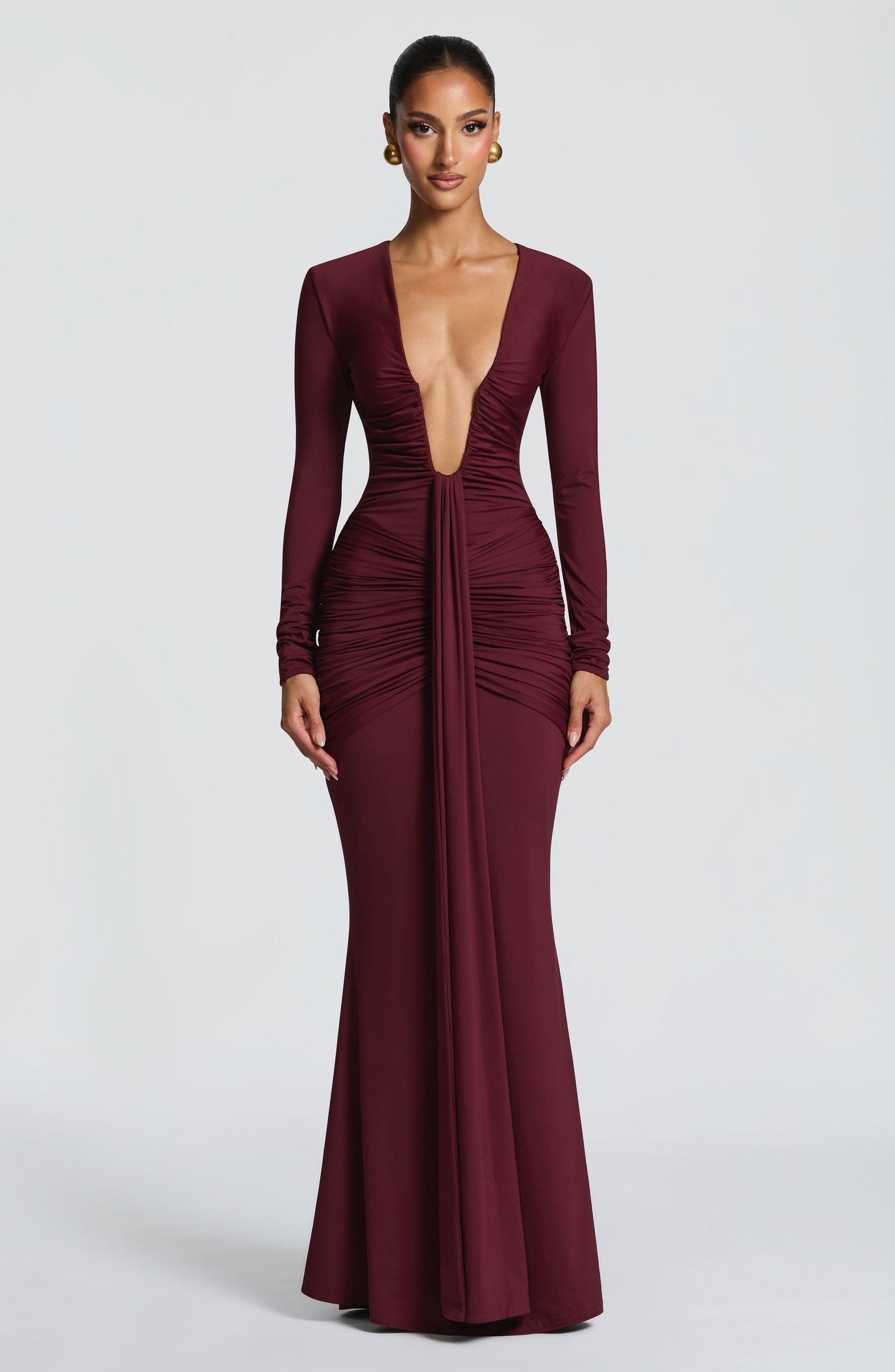 TARA MAXI DRESS - CHERRY LACQUER