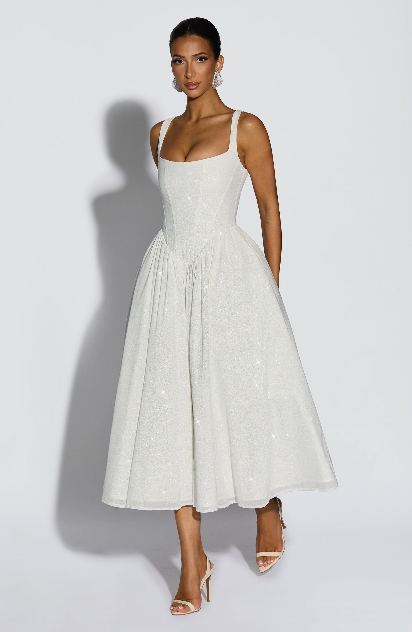 VIVIENNE MIDI DRESS - IVORY SPARKLE