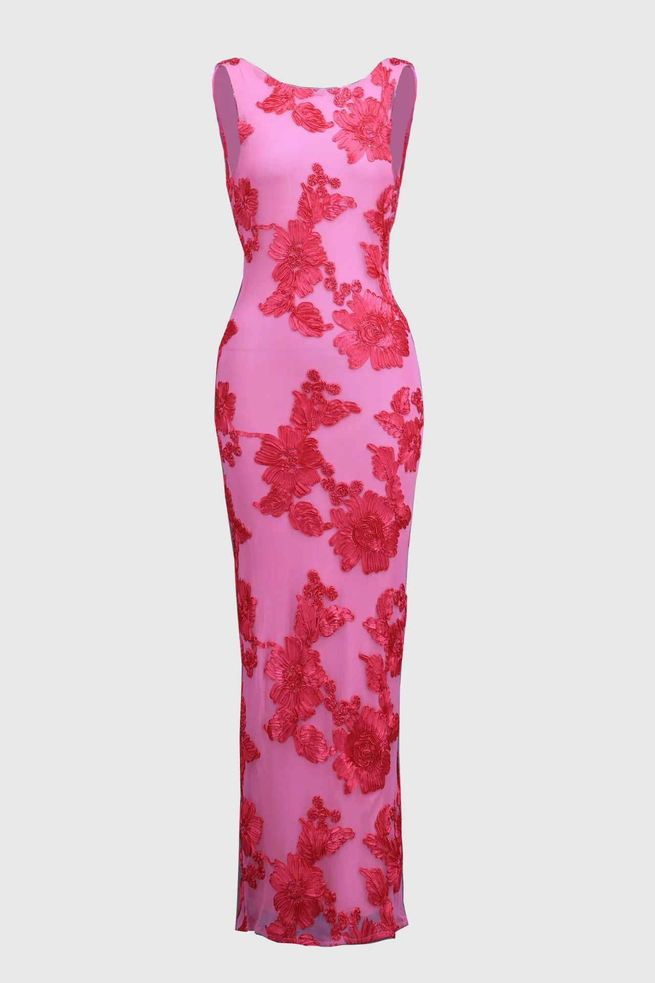 AMARA™ - VESTIDO MAXI DETALLES FLORALES BORDADOS