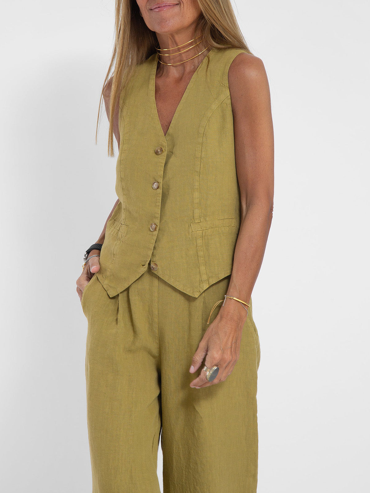 AIRA™ - CONJUNTO ELEGANTE DE DOS PIEZAS CON CHALECO Y PANTALÓN DE PIERNA ANCHA