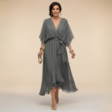 MARTA™ - VESTIDO DE CHIFFON CON ESCOTE EN V