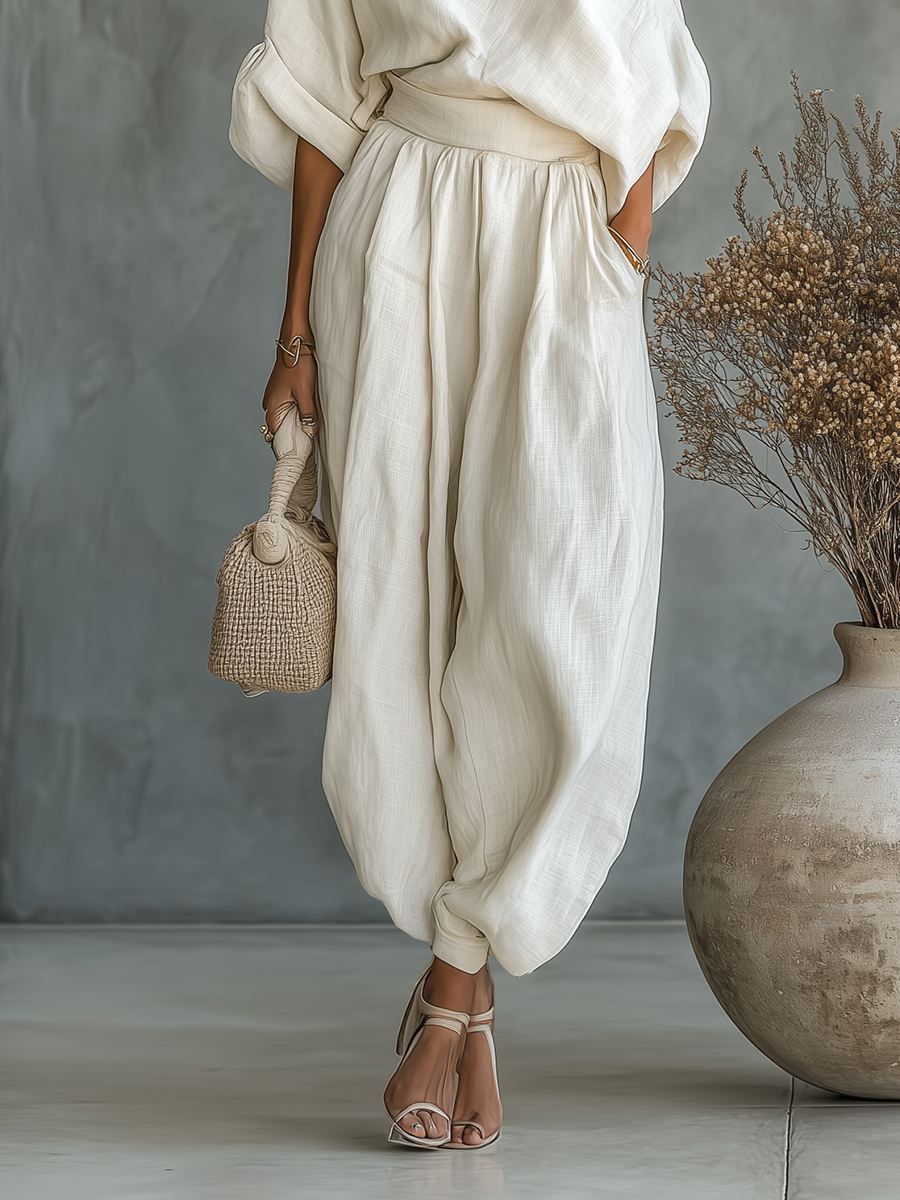 CHLOE™ - CONJUNTO DE LINO OFF-WHITE