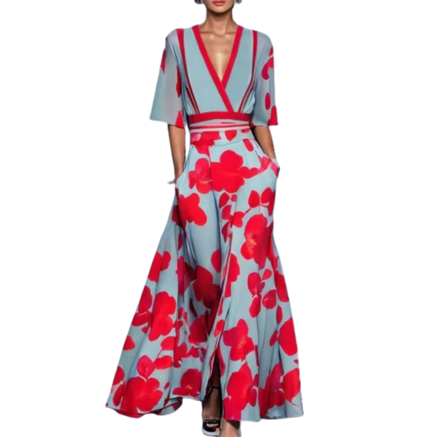 NOELIA™ - VESTIDO DE PRIMAVERA FLORAL CON ESCOTE EN V