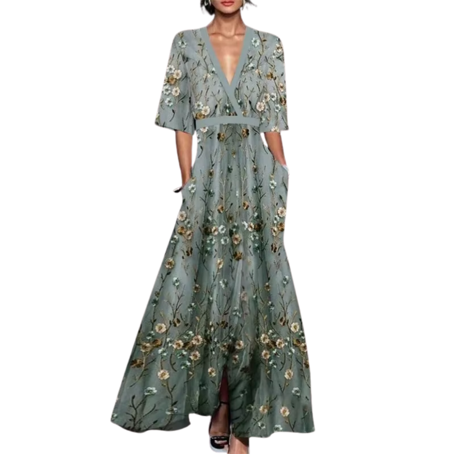 NOELIA™ - VESTIDO DE PRIMAVERA FLORAL CON ESCOTE EN V