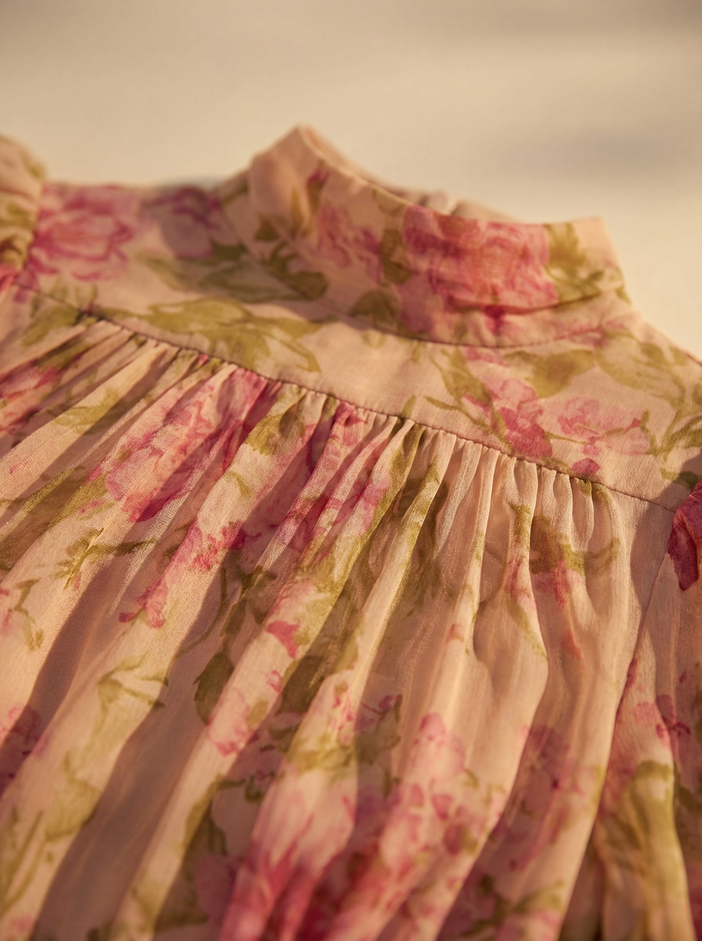 ROSARIO™ - VESTIDO LARGO DE CHIFFON LIGERO ESTAMPADO FLORAL