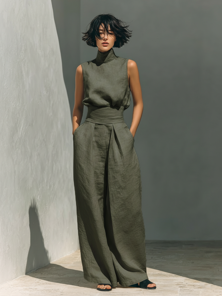 MARISSE™ - CONJUNTO MINIMALISTA DE LINO