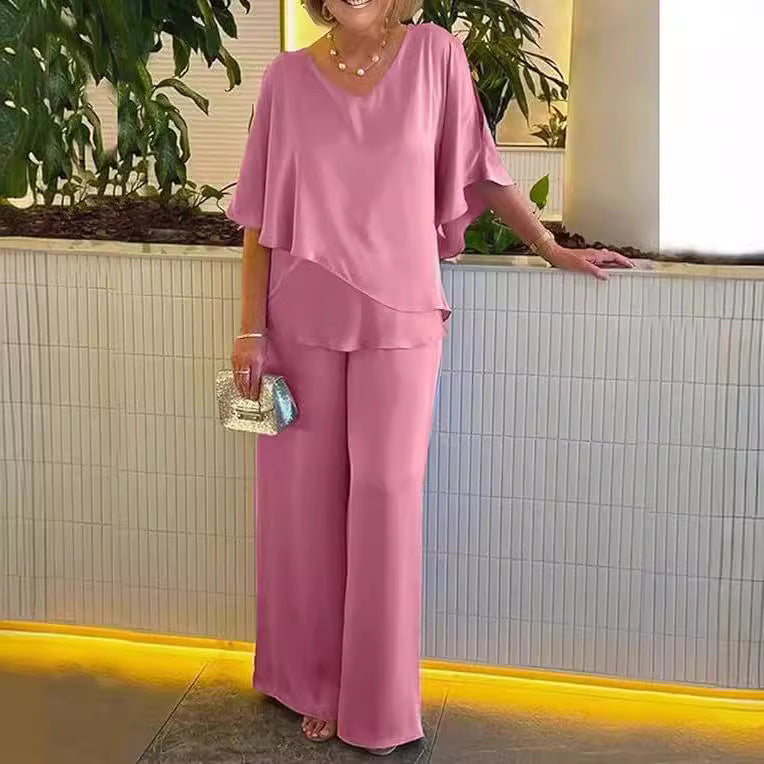 MARTHA™ - CONJUNTO DE DOS PIEZAS CON PANTALÓN DE PIERNA ANCHA