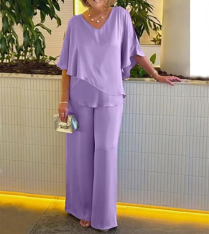 MARTHA™ - CONJUNTO DE DOS PIEZAS CON PANTALÓN DE PIERNA ANCHA