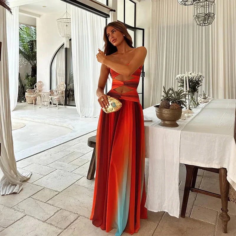 GIUSTELLA™ - VESTIDO MAXI CORPIÑO SIN TIRANTE ESTILO IMPACTANTE