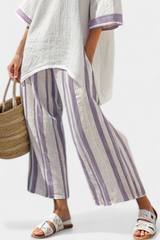 ALLEGRA™ - CAMISETA CÓMODA Y PANTALÓN DE BAMBÚ A RAYAS