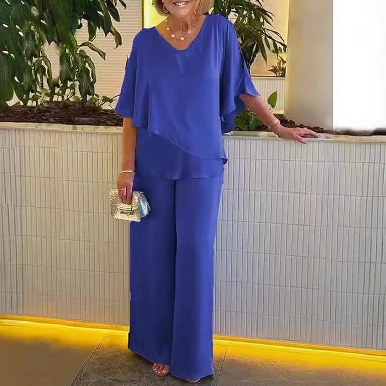 MARTHA™ - CONJUNTO DE DOS PIEZAS CON PANTALÓN DE PIERNA ANCHA