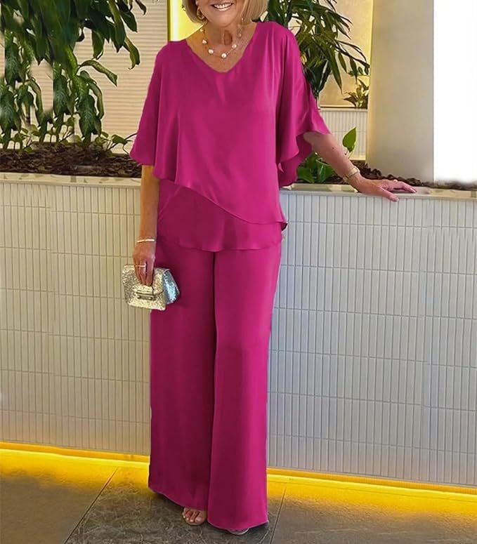 MARTHA™ - CONJUNTO DE DOS PIEZAS CON PANTALÓN DE PIERNA ANCHA