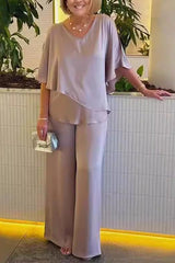MARTHA™ - CONJUNTO DE DOS PIEZAS CON PANTALÓN DE PIERNA ANCHA