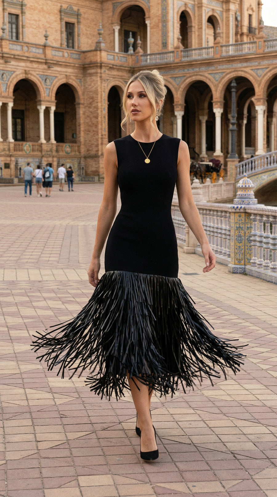 ANA™ - VESTIDO DE FLECOS