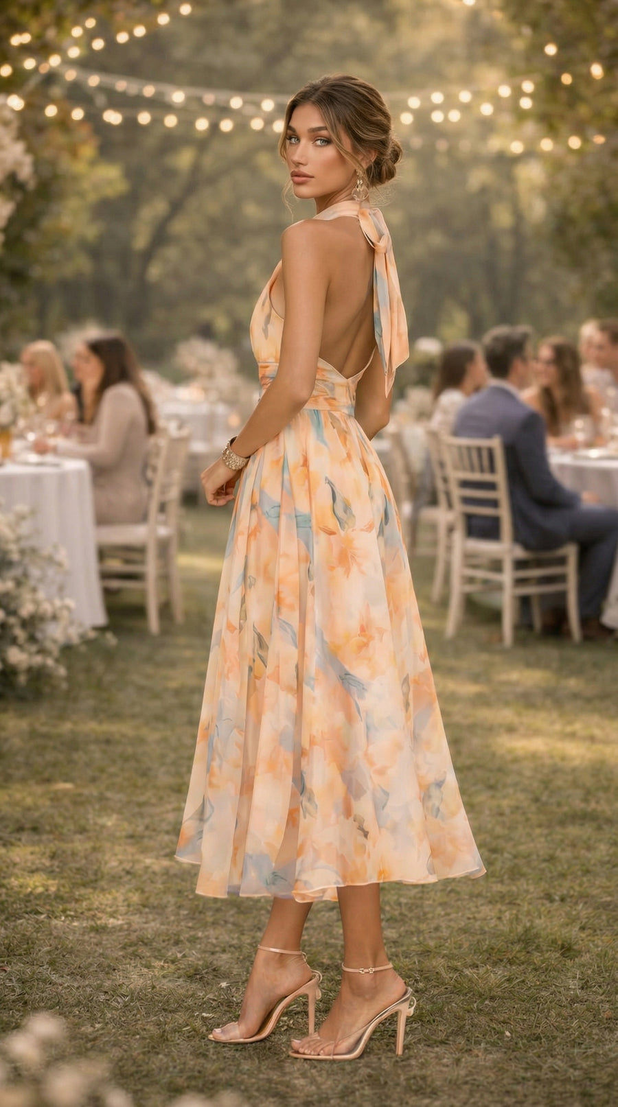 ESTHER™ - VESTIDO DE CUELLO HALTER CON ESTAMPADO DE ACUARELA