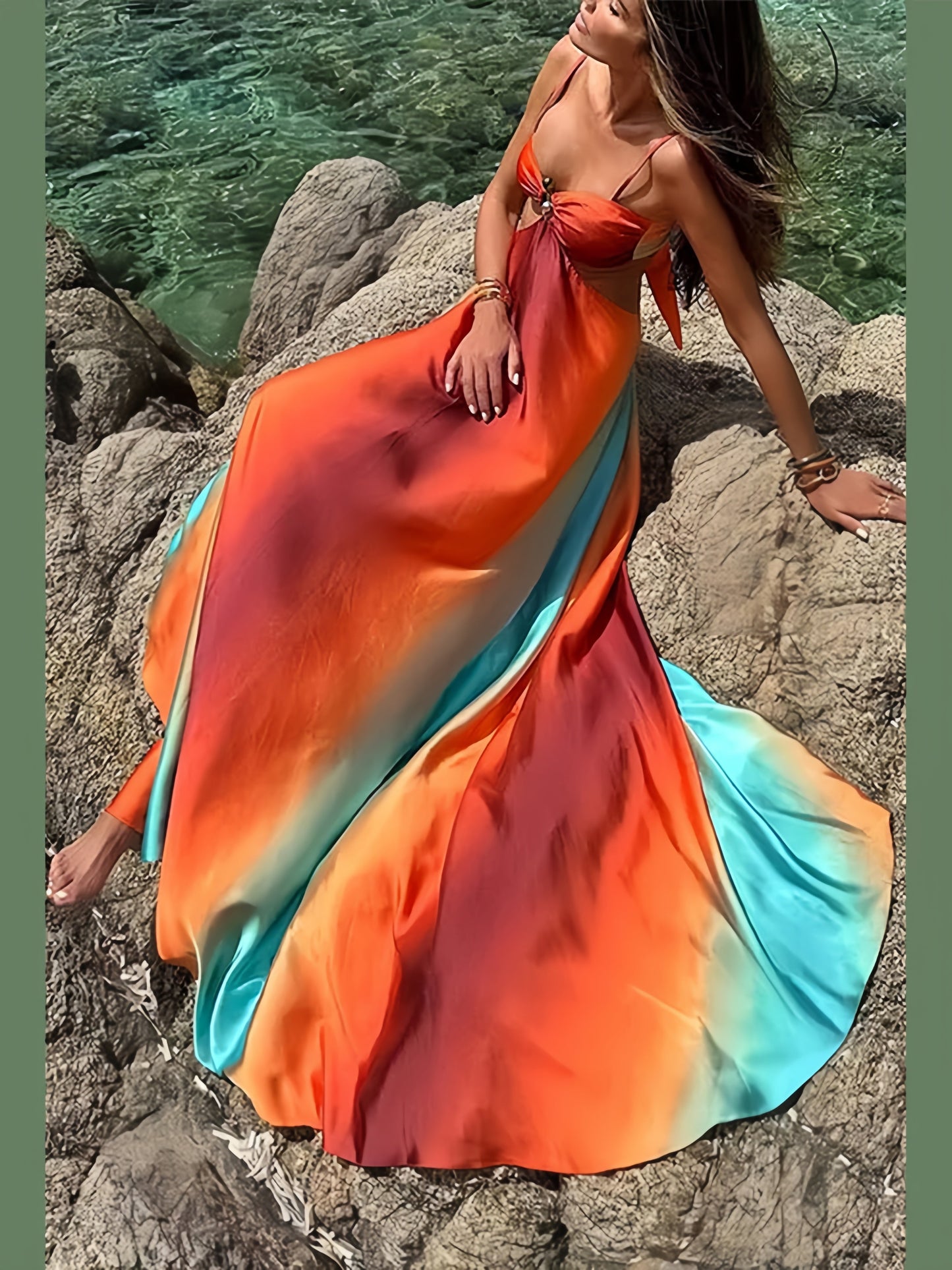 SOLARIA™ - VESTIDO MAXI CON DEGRADADO AL ATARDECER