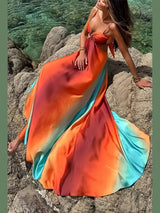 SOLARIA™ - VESTIDO MAXI CON DEGRADADO AL ATARDECER