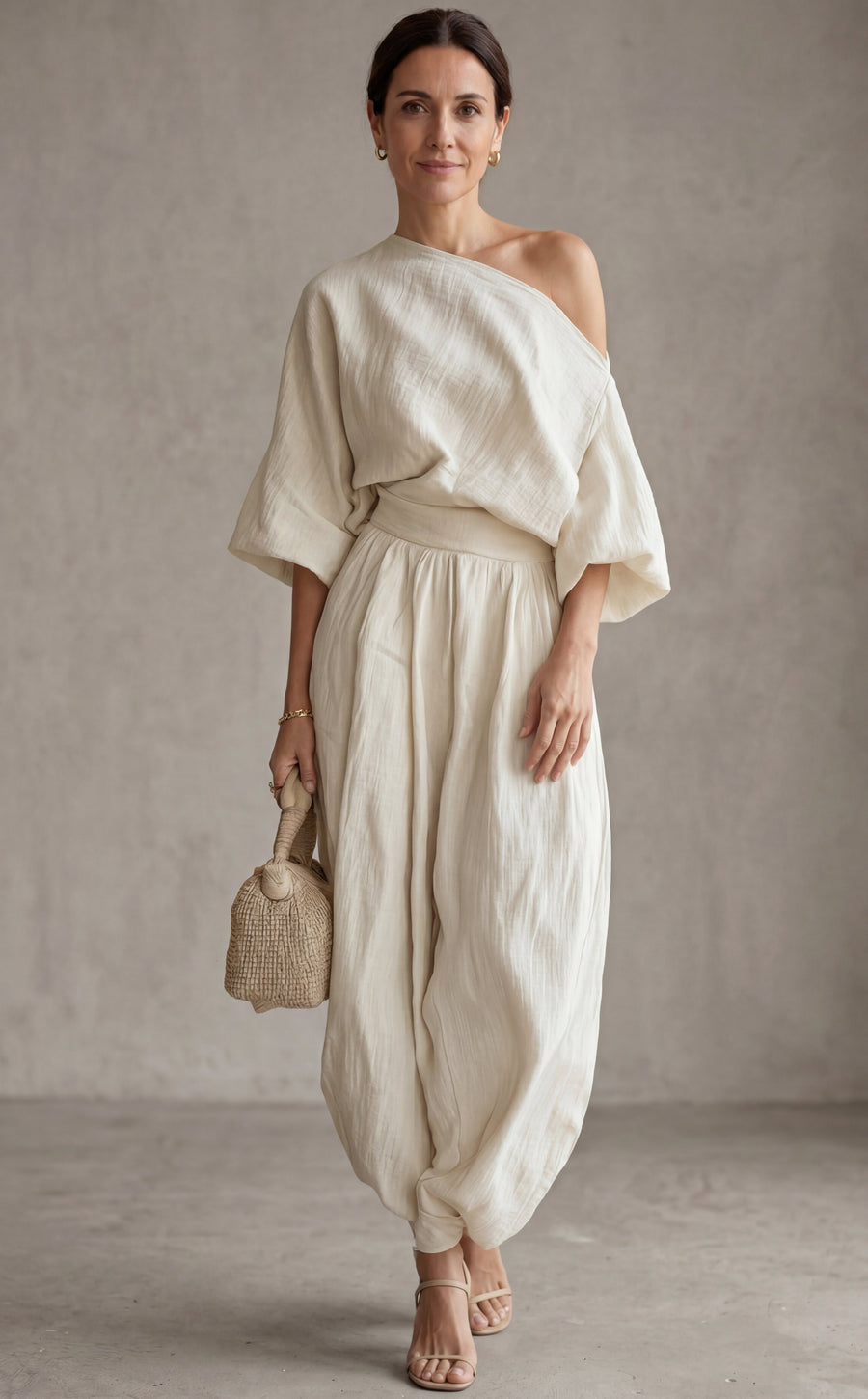 CHLOE™ - CONJUNTO DE LINO OFF-WHITE