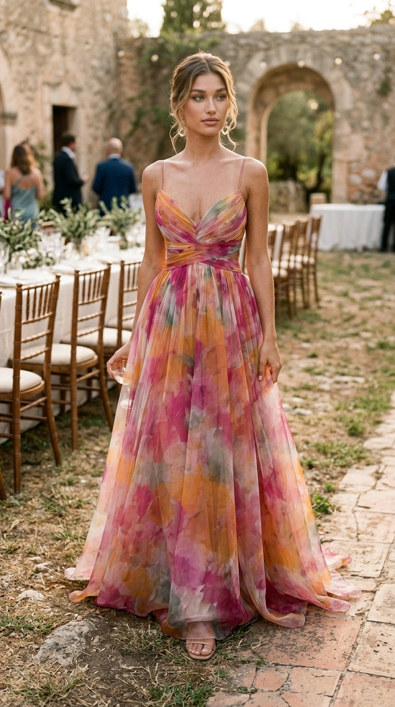 GISELLE™ - VESTIDO LARGO CON ESTAMPADO FLORAL