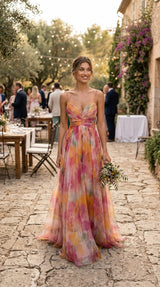 GISELLE™ - VESTIDO LARGO CON ESTAMPADO FLORAL