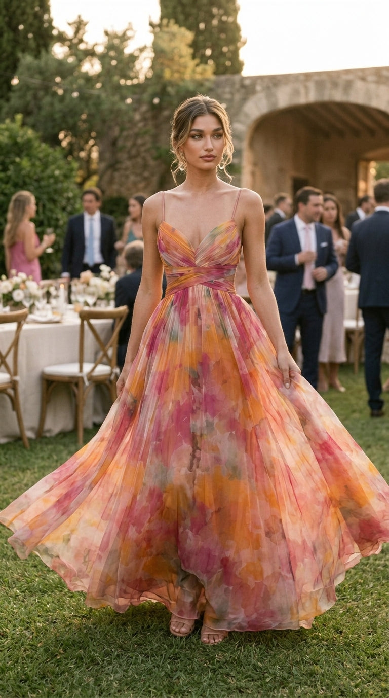 GISELLE™ - VESTIDO LARGO CON ESTAMPADO FLORAL