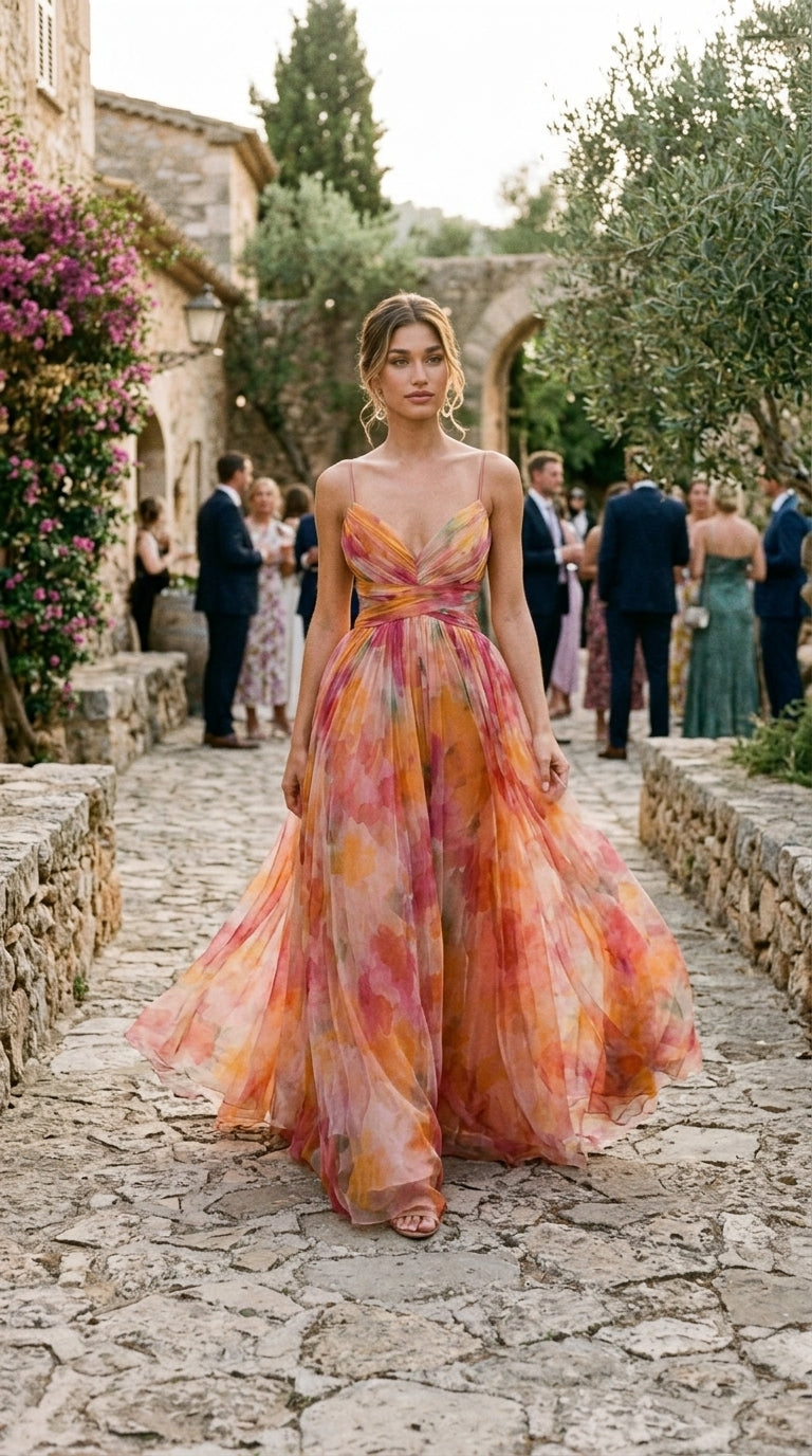 GISELLE™ - VESTIDO LARGO CON ESTAMPADO FLORAL