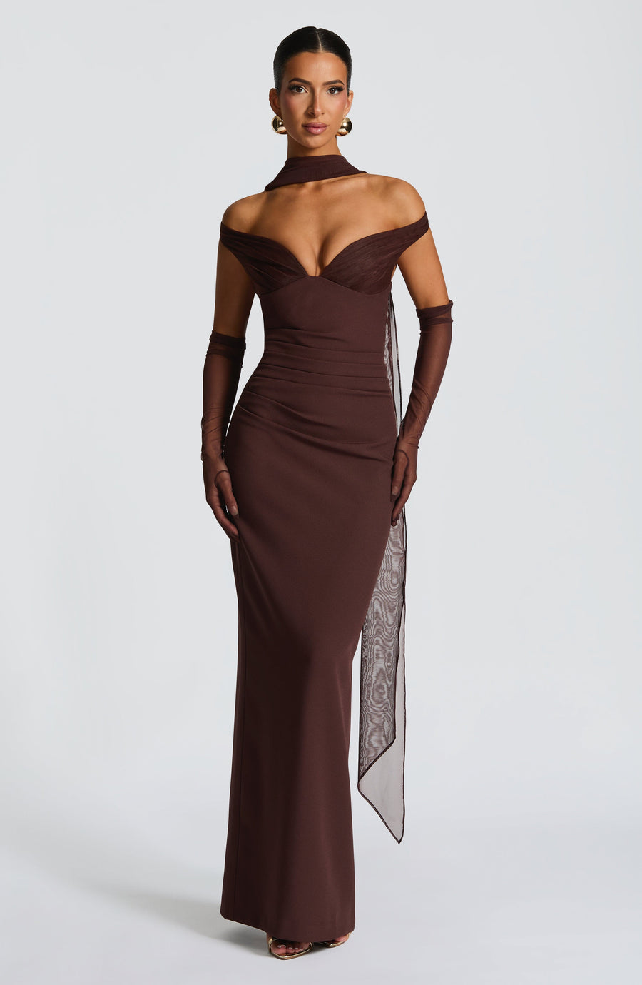 VESTIDO MAXI ABIGAIL - MARRÓN CIRUELA