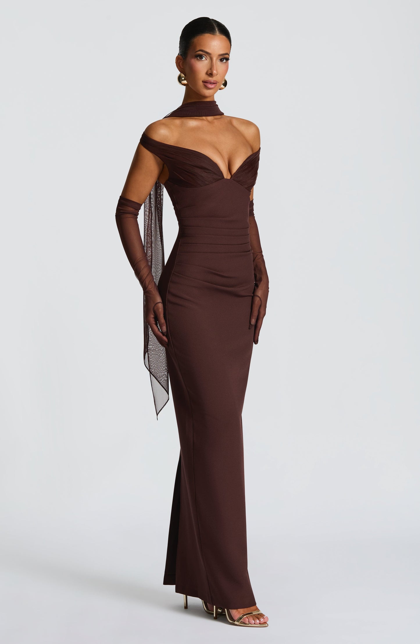 VESTIDO MAXI ABIGAIL - MARRÓN CIRUELA