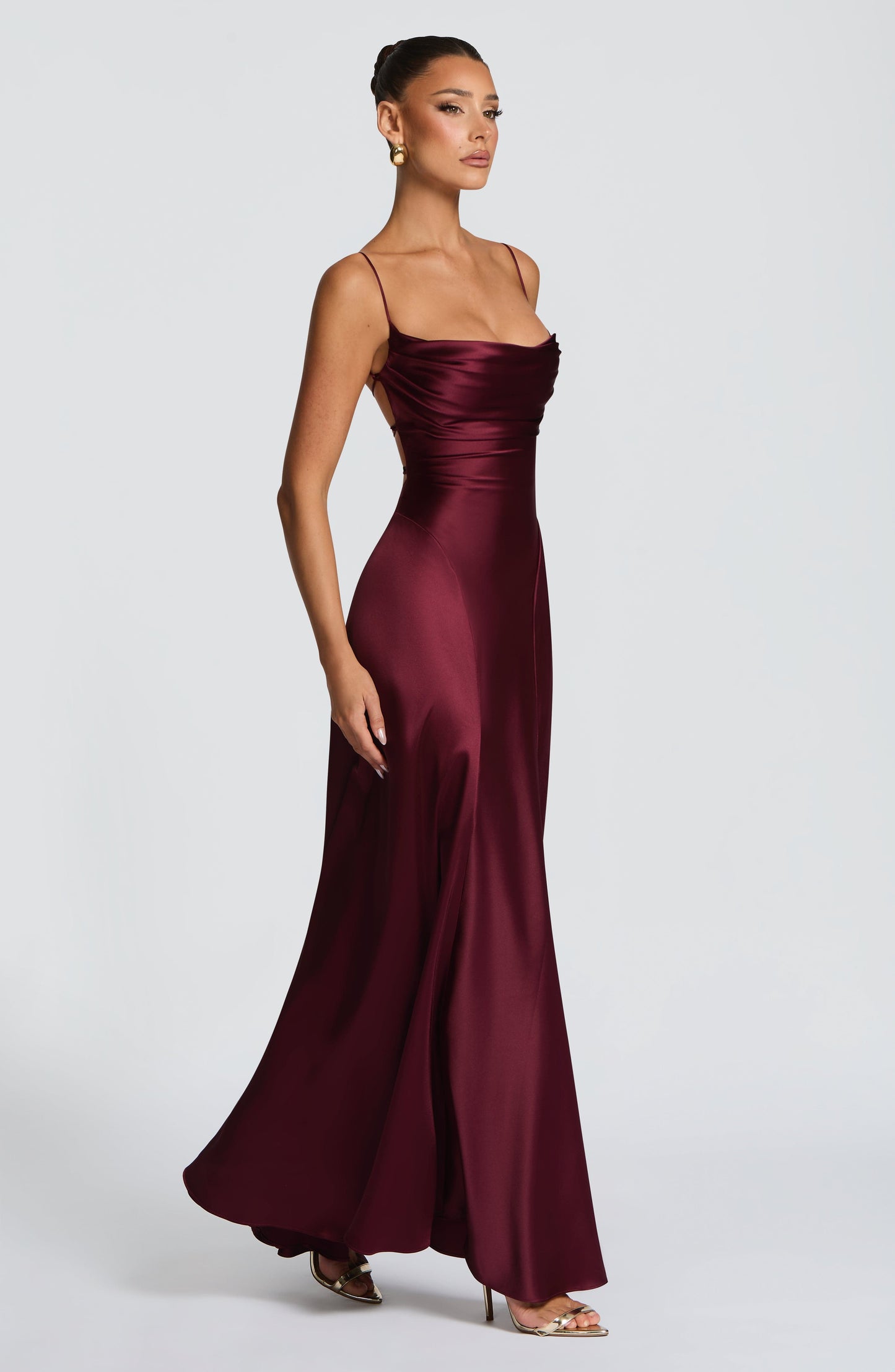 ADELINA MAXI DRESS - CHERRY LACQUER