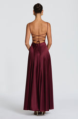 ADELINA MAXI DRESS - CHERRY LACQUER
