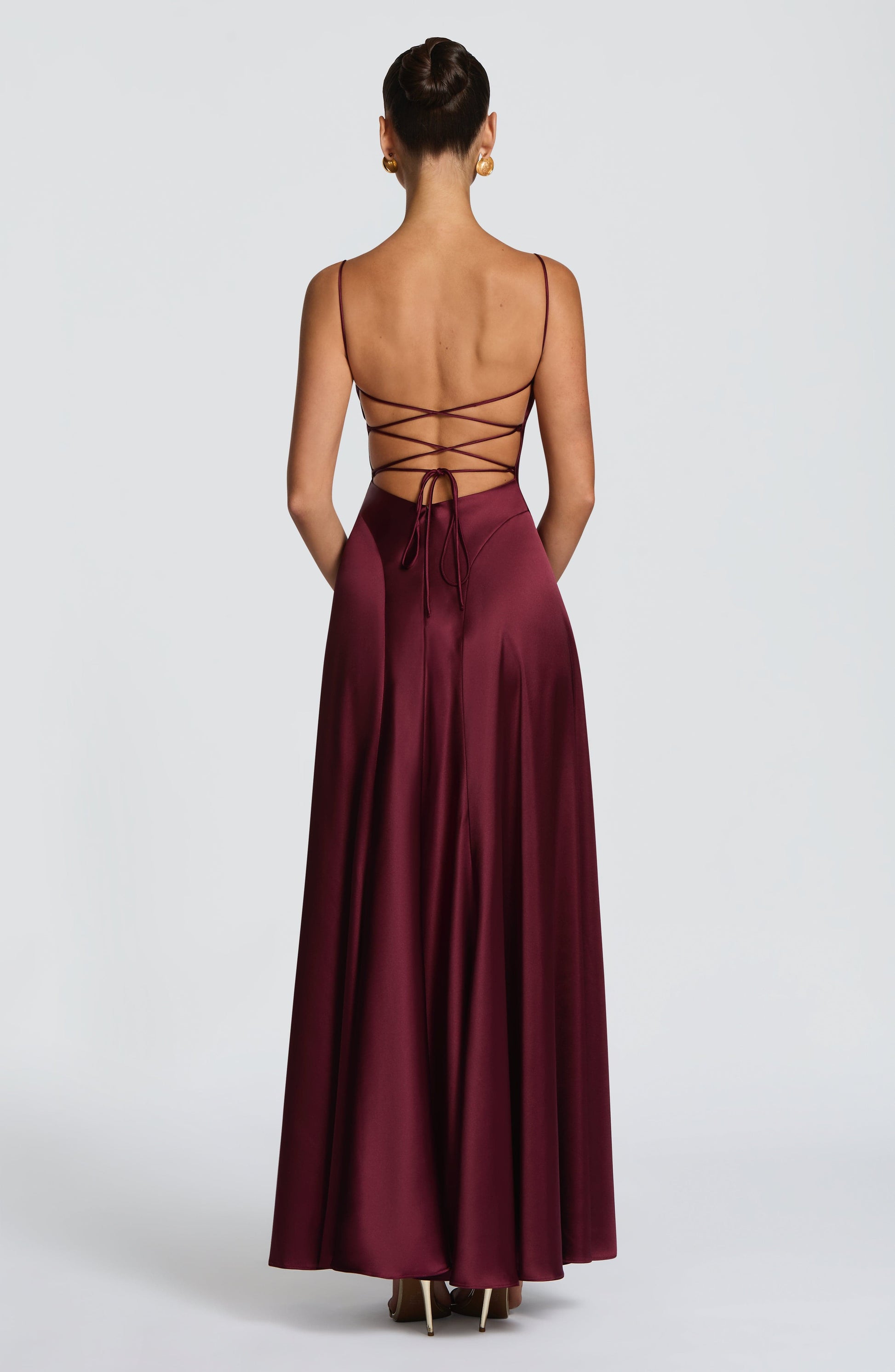 ADELINA MAXI DRESS - CHERRY LACQUER