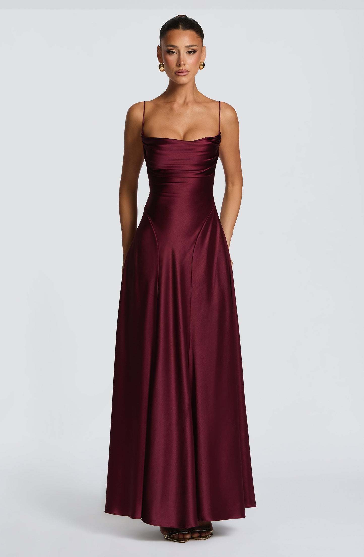 ADELINA MAXI DRESS - CHERRY LACQUER