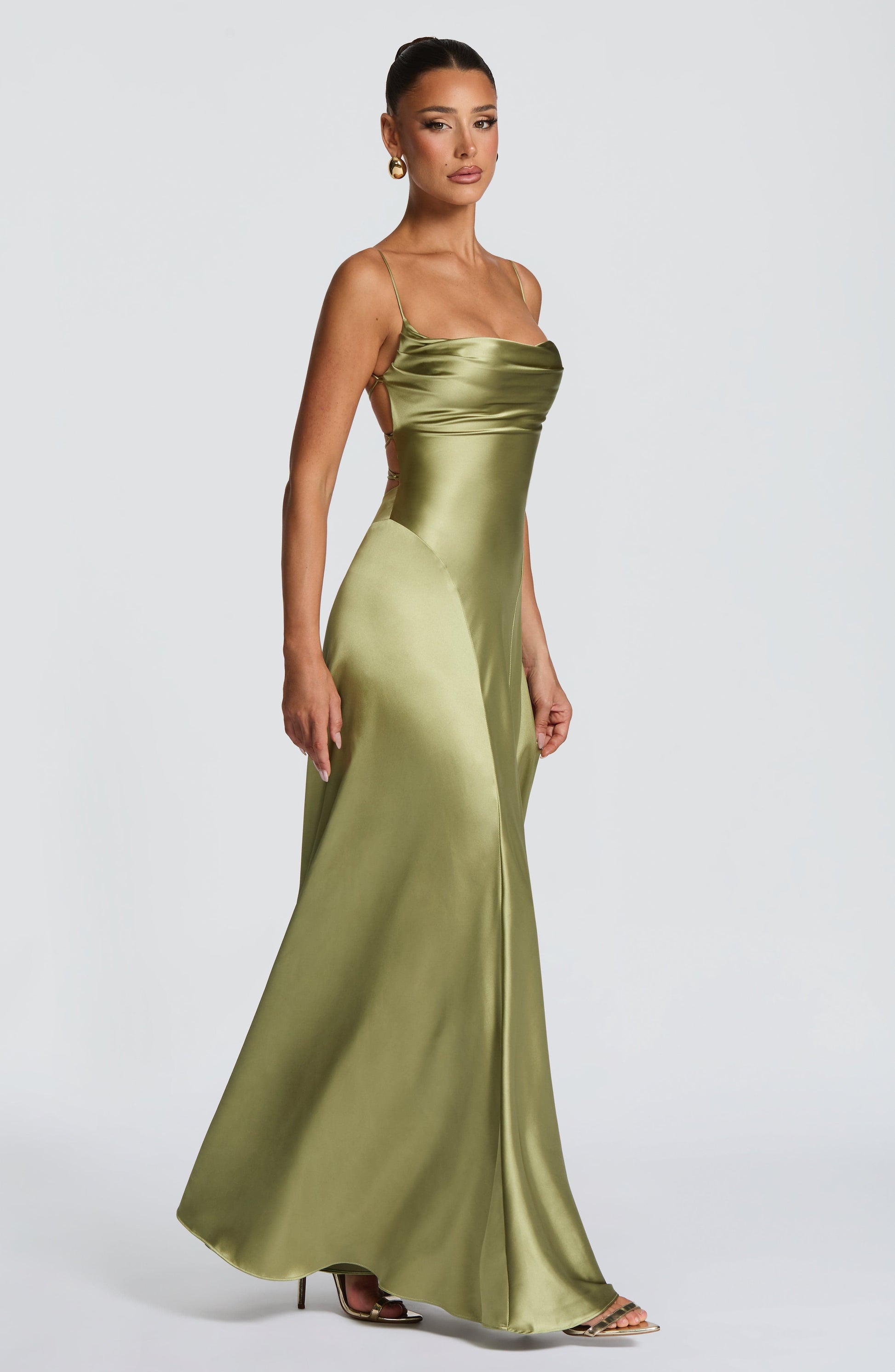 ADELINA MAXI DRESS - LIGHT OLIVE