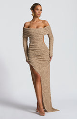 ADELPHIA MIDI DRESS - BEIGE