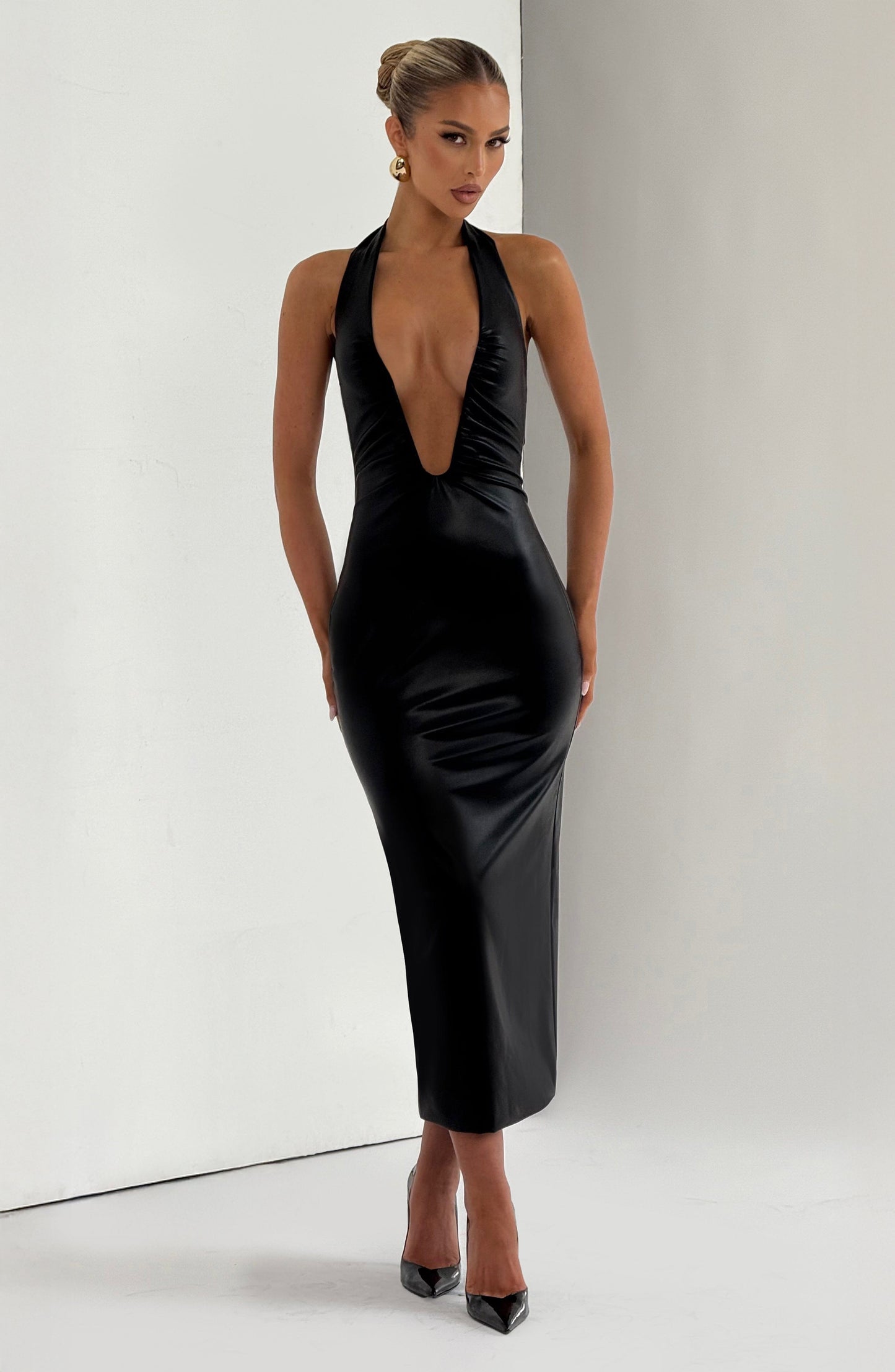 AINSLEY MIDI DRESS - BLACK