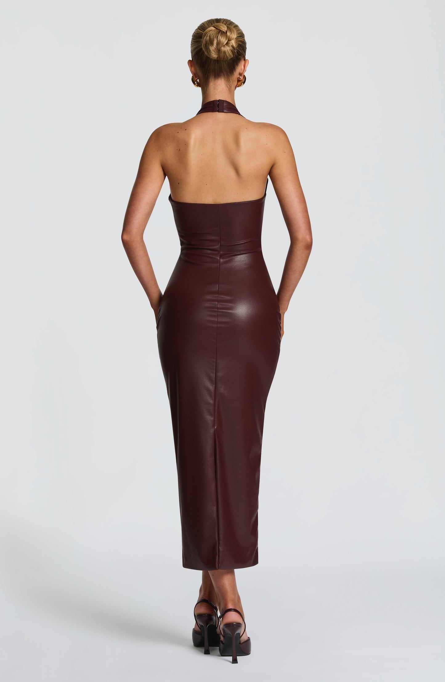 AINSLEY MIDI DRESS - BURGUNDY