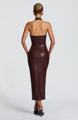 AINSLEY MIDI DRESS - BURGUNDY