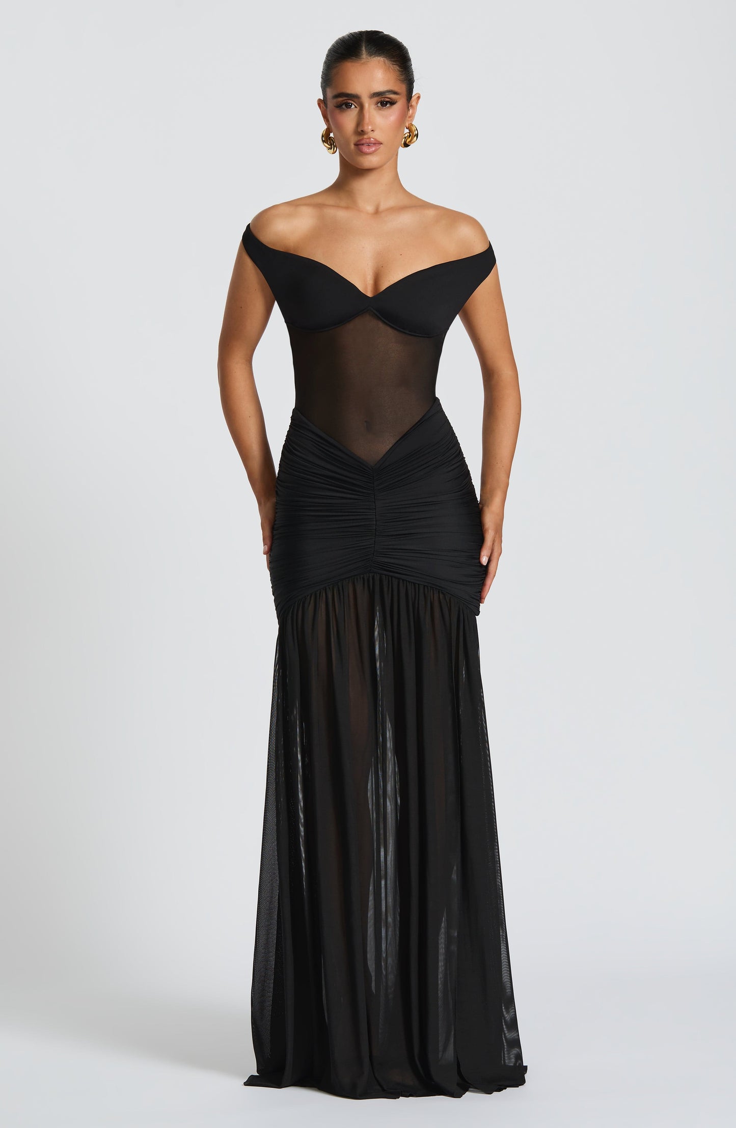 ALAIA MAXI DRESS - BLACK